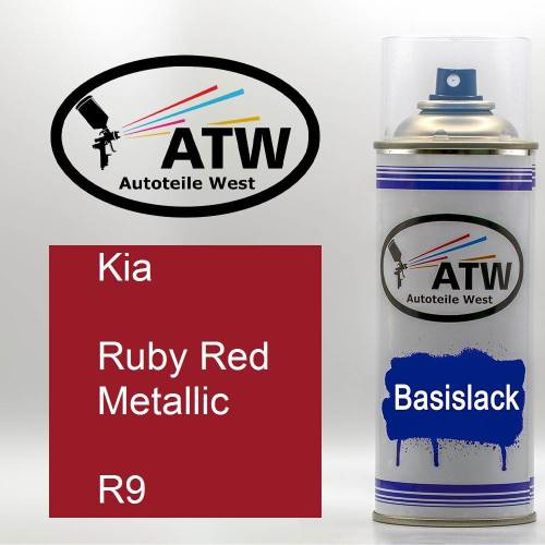 Kia, Ruby Red Metallic, R9: 400ml Sprühdose, von ATW Autoteile West.